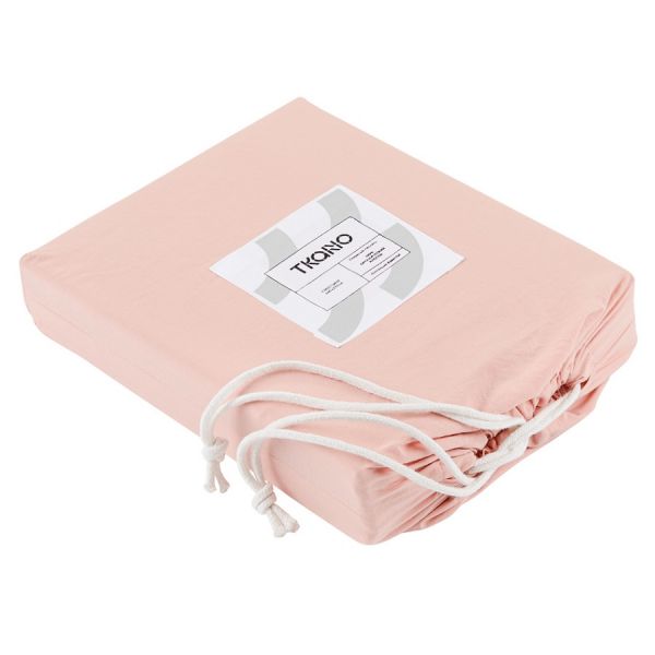 Простыня цвета пыльной розы из органического стираного хлопка из коллекции essential, 180х270 см Tkano
