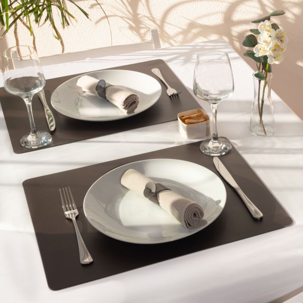 Подстановочная прямоугольная салфетка из натуральной кожи 45х35 см coffee bean Skinnatur