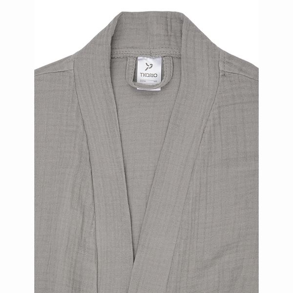 Халат из многослойного муслина серого цвета из коллекции essential, размер s Tkano