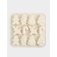 Форма для льда и шоколада 16х16 см, 12 отд, силикон, молочная, Новый год, Muffin ANNA LAFARG