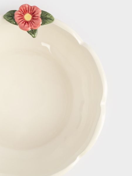 Салатник 16х6 см, 690 мл, керамика, молочный, Цветок, Gentle flower
