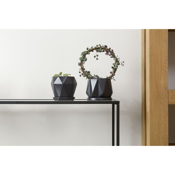 Горшок цветочный rhombus, 12,5 см, матовый черный Liberty Jones