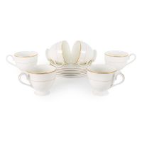 Набор чайных пар АККУ Грация из костяного фарфора на 6 персон 12 предметов