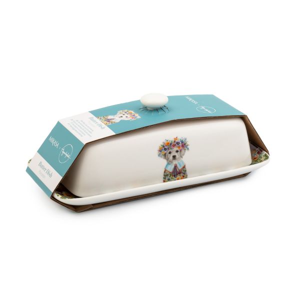 Масленка 21x11 см, фарфор, белый, декор, Mikasa Hampton KITCHEN CRAFT