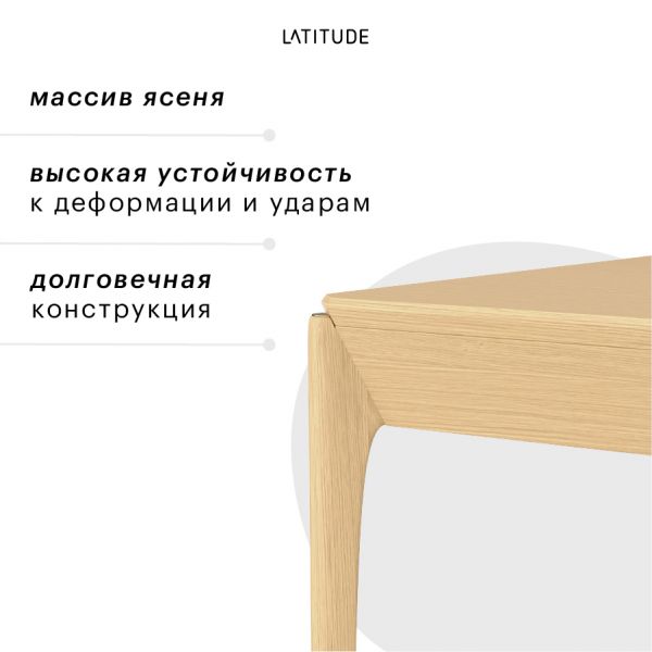 Стол обеденный aska 85х85 см ясень