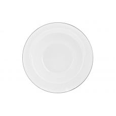 Тарелка суповая 22.5 см, фарфор, белая, с серебристым кантом, Айвори Anna Lafarg Emily
