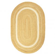 Ковер из джута овальный с вставками белого цвета из коллекции ethnic 160х230 см Tkano