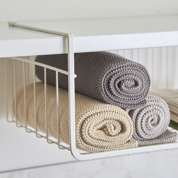 Набор из двух кухонных вязаных полотенец из коллекции essential, серое/экрю Tkano