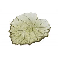 Блюдо 16х14 см, стекло, зеленое, Лист, Autumn forest ANNA LAFARG