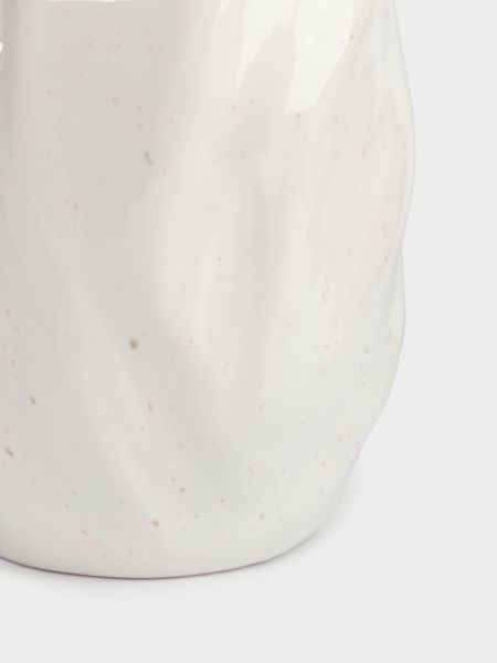 Ваза для цветов 24 см, керамика, молочная, в крапинку, Мятый эффект, Barkhan Anna Lafarg
