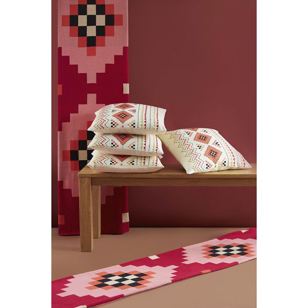 Плед из хлопка по мотивам башкирских орнаментов из коллекции cultural heritage, 130х180 см Tkano