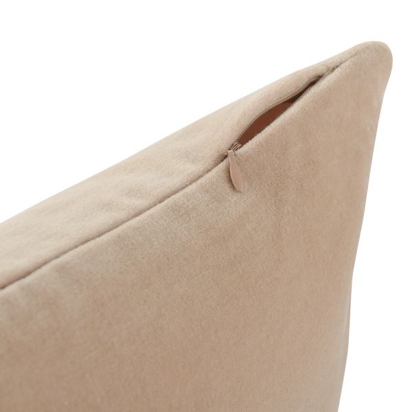 Чехол на подушку из хлопкового бархата бежевого цвета из коллекции essential 45х45 см