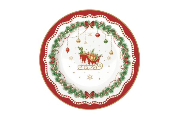 Тарелка десертная 19 см Микс, Magie de Noel, 4 шт, фарфор, белая Easy Life