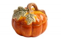 Емкость для хранения 13х12 см, 520 мл, керамика, оранжево-зеленая, Тыква, Bright pumpkin ANNA LAFARG