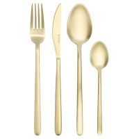 Набор столовых приборов pure на 6 персон, 24 предмета, золотистые матовые Liberty Jones