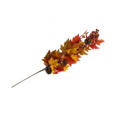 Ветка декоративная 80 см, полиэстер/пенопласт, Осенние листья, Bright pumpkin ANNA LAFARG