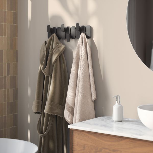 Вешалка настенная tempo, 6 крючков, черная Umbra