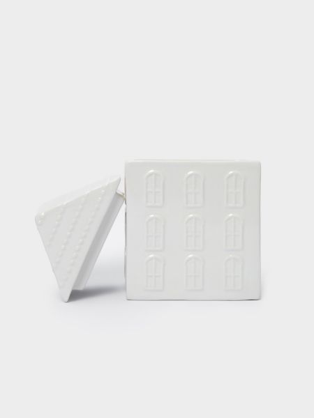 Емкость для хранения 11х16 см, керамика, молочная, Дом с венком, Townlet ANNA LAFARG
