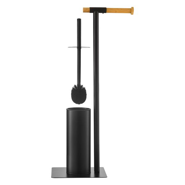 Держатель для туалетной бумаги с ершиком mats черный Bergenson Bjorn