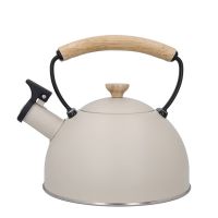 Чайник со свистком 1.6 л, нержавеющая сталь, дерево, бежевый, La Cafetiere KITCHEN CRAFT