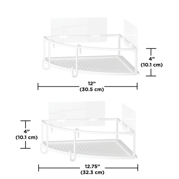 Набор из 2-х угловых полок для ванной cubiko, белые Umbra