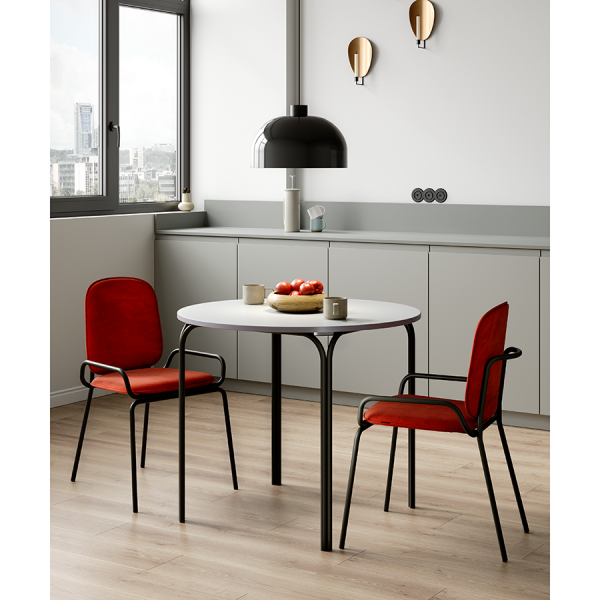 Столик кофейный ror, D50 см, черный/серый Latitude