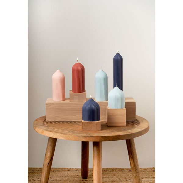 Свеча декоративная синего цвета из коллекции edge 16,5 см