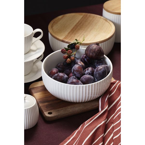 Салатник с бамбуковой крышкой soft ripples, dual glazing, D22 см Liberty Jones