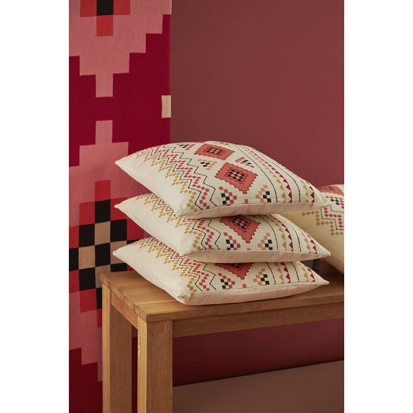 Плед из хлопка по мотивам башкирских орнаментов из коллекции cultural heritage, 130х180 см Tkano