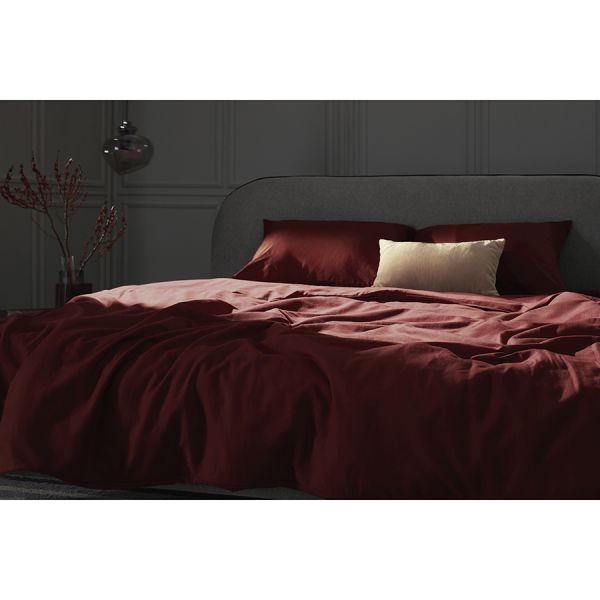 Комплект постельного белья изо льна и хлопка цвета копченой паприки из коллекции essential, 150х200 см Tkano