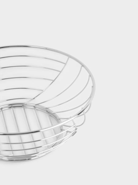 Корзина для фруктов 27 см, металл, серебристая, Полосы, Spin ANNA LAFARG
