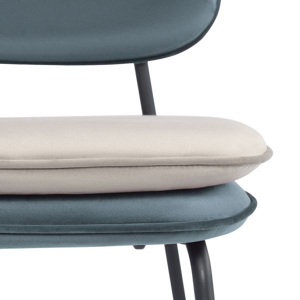 Стул полубарный pea, велюр, сине-зеленый/бежевый Bergenson Bjorn