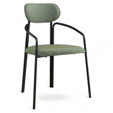 Стул ror, round, рогожка, черный/зеленый