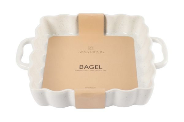 Форма для запекания 26х26 см квадратная, белая, в крапинку, Bagel ANNA LAFARG

