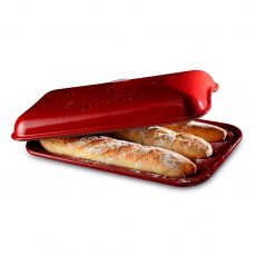 Форма для выпечки багетов 39x24 см, керамика, цвет гранат, в индивидуальной упаковке, Emile Henry 345506N
