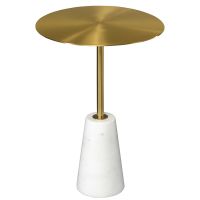 Столик кофейный asgard D42 см латунь/белый