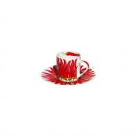 Чашка с блюдцем для кофе PEPPER 100 мл RED TAITU