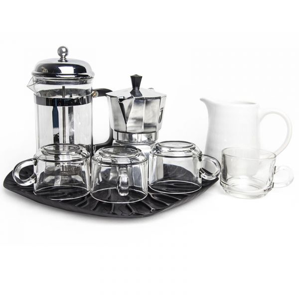 Сушилка-поднос lotus черная Qualy