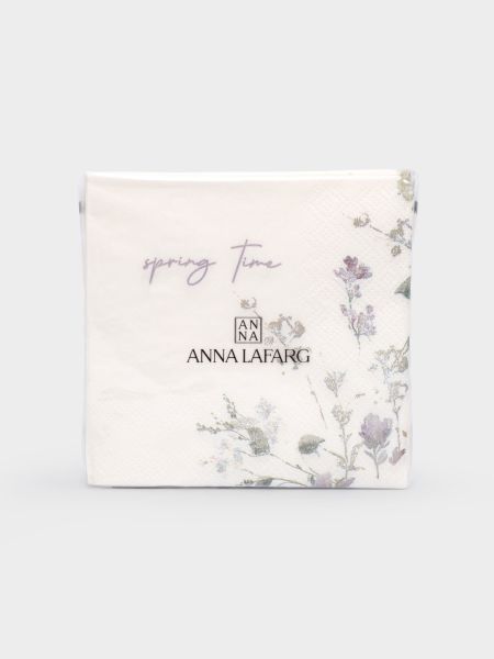 Салфетки бумажные, 21х21 см, 20 шт, квадратные, белые, Spring time, Meadow
