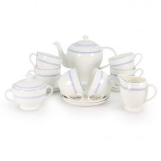 Чайный сервиз АККУ Кларисса из костяного фарфора на 6 персон 15 предметов