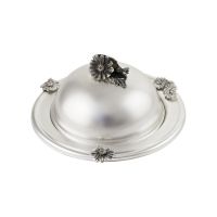 Масленка 'Ромашки' медная посеребренная с чернением Кольчугинский Мельхиор