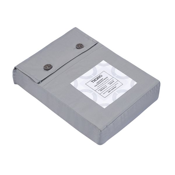 Комплект постельного белья из премиального сатина светло-серого цвета из коллекции essential, 200х220 см Tkano