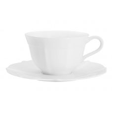 Пара чайная 250 мл, фарфор, белая, Lotus white Anna Lafarg Emily