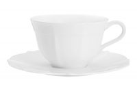 Пара чайная 250 мл, фарфор, белая, Lotus white Anna Lafarg Emily