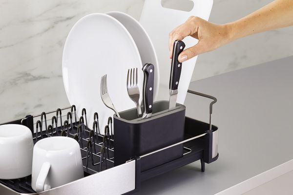 Сушилка для посуды раздвижная extend steel серая