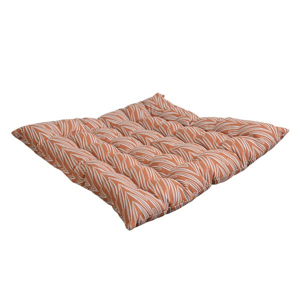 Подушка на стул стеганая из хлопка с графичным принтом Колосья из коллекции russian north, 40х40 см Tkano