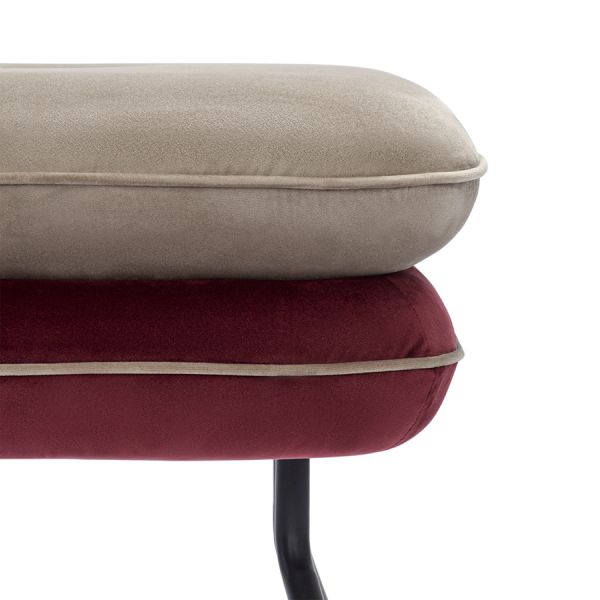 Пуф pea, велюр, бежевый/бордовый Bergenson Bjorn