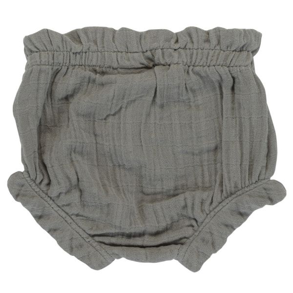 Шорты для новорожденных из хлопкового муслина серого цвета из коллекции essential 3-6m