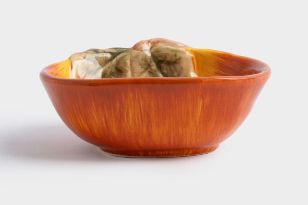 Пиала 14 см, керамика, оранжево-зеленая, Тыква, Bright pumpkin ANNA LAFARG
