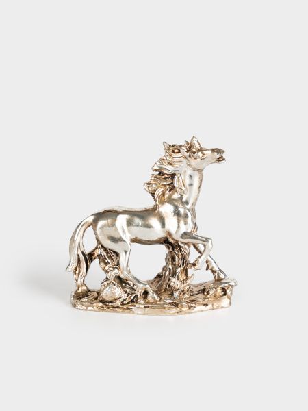 Статуэтка 8 см, полирезин, серебристая, Бегущая лошадь, Horse Anna Lafarg
